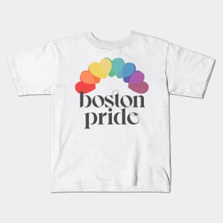 Boston Pride / / Typographic Rainbow Heart Design Kids T-Shirt